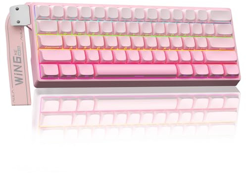 Aula WIN60 HE - Tastiera meccanica da gioco cablata al 60%, interruttore magnetico effetto Hall, hot swap, frequenza di polling di 8000 Hz, tastiera RGB 60% design compatto per PC (rosa sfumato)