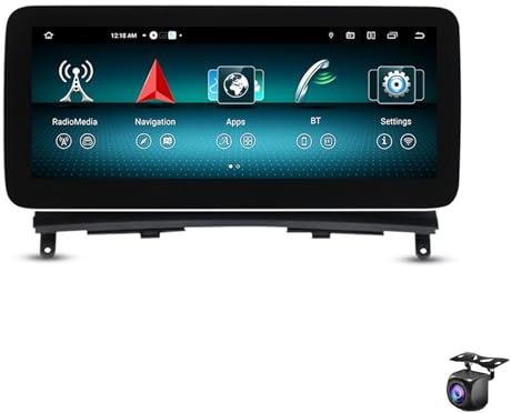 Android 14 Autoradio für B-enz C-Klasse W204 mit kabellosem CarPlay und Android Auto Empfänger Multimedia Player Bluetooth Navigation und Kamera(Size:8 CORE 4+64G,Color:10.25″ 2008-2010 NTG4.0)