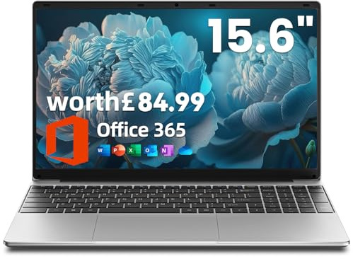 jumper 15.6 inch Laptop with Office 365, 4GB RAM 128GB Storage, 1080 HD Display Laptops, 5205U Processor, USB3.0, 38Wh Battery, Portable Laptops for Business, School, and Work, Keyboard Film UK.