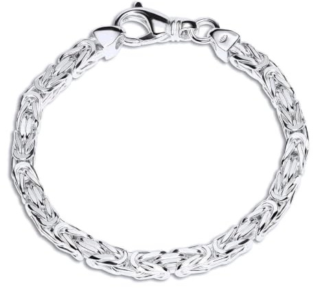 JEWLIX Königsarmband aus 925er Sterling Silber 6mm