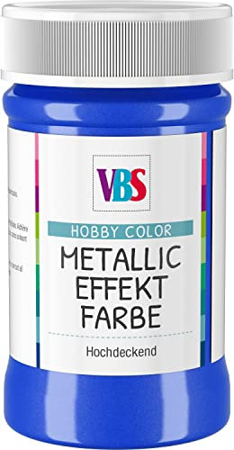 Peinture à effets métallisés pailletés VBS, 100 ml Bleu métallisé
