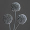 Allium Zwiebel Lauch Zwiebelblüte Bündel Kunstpflanze Kunstblume, silber, 43 cm