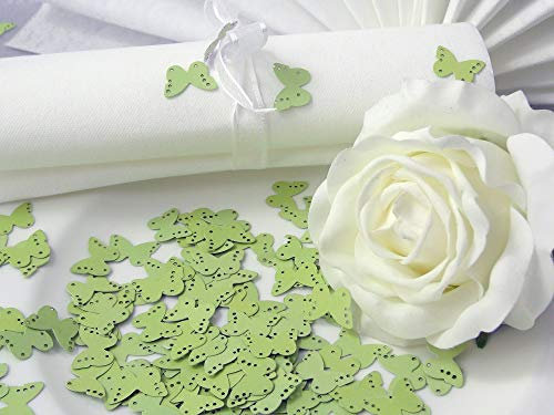 EinsSein 10g Streudeko Frühling Hochzeit Butterfly hellgrün Tischdeko Hochzeit ca. 160St Schmetterlinge
