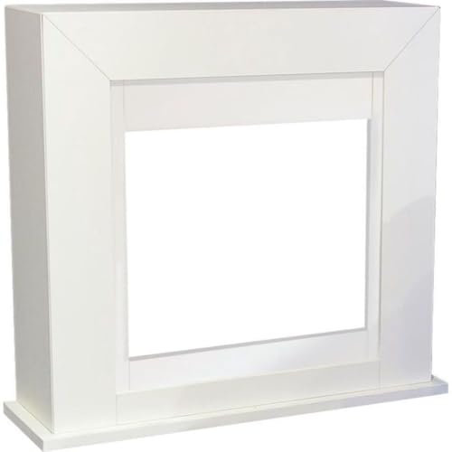Rubyfires 844 Cadre de cheminée en panneau MDF laqué pour cheminée Flandria, Lucius ou Riano Couleur crème