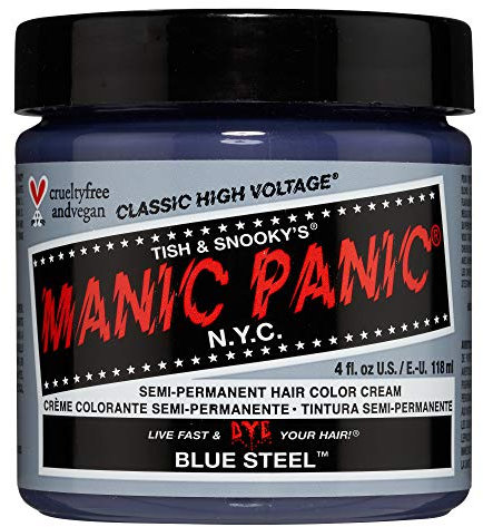 Manic Panic Blue Steel Classic Creme, vegan, tierversuchsfrei, semipermanente Haarfarbe, 118 ml