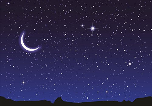 wandmotiv24 Photo murale Nuit étoilée S 200 x 140cm - 4 pièces photo, papier peint non tissé Ciel, lune, M0470