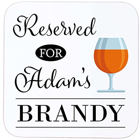 Personalised Coaster – Custom Wooden Drinks Mat – Brandy Drinker Gift