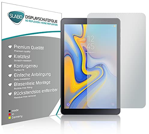 Slabo 2 x Displayschutzfolie für Samsung Galaxy Tab A 10.5 (T590 | T595) 2018 Displayschutz Schutzfolie Folie No Reflexion|Keine Reflektion MATT - Entspiegelnd Made IN Germany