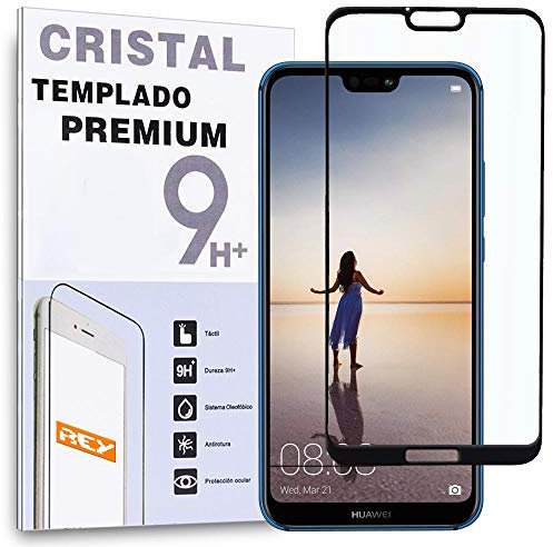 - Protector de Pantalla Curvo para Huawei P20 Lite - Nova 3E, Negro, Cristal Vidrio Templado Premium, 3D / 4D / 5D
