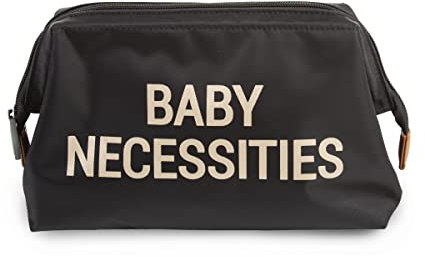 CHILDHOME, Trousse de Toilette Bébé/Enfant, Pochette Toilette, Déperlante, Spacieuse, Fermeture Glissière, Baby Necessities, noir et or