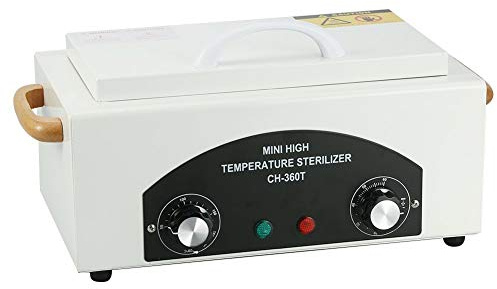 Crisnails® Esterilizador de Alta Temperatura con Tanque de Acero Inoxidable Extraíble para Herramientas de Uña Dental Pinzas Tijeras Peluquerías