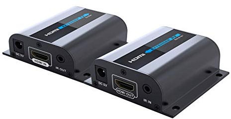 PremiumCord HDMI Extender bis zu 60m über Patchkabel Cat6 / Cat6a / Cat7, LAN Kabel, Metallgehäuse, Kompatibel mit Full HD 1080p 60Hz
