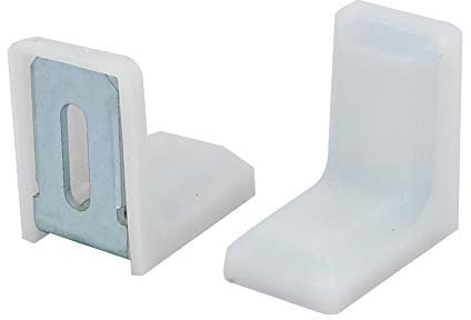 Luckycivia 40 Pack Metal Plastic L Shaped Angle Bracket, L Shape Cover Right Angle Corner Brace,White (28mmx28mmx19mm)