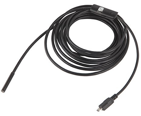 BE-TOOL - Endoscopio USB 2 in 1 IP67 impermeabile periscopio macchina fotografica di ispezione con 6 LED e 7 M Snake Cable adattatore USB per Android Phone Tablet Device - Lunghezza cavo: 1-5 m, nero