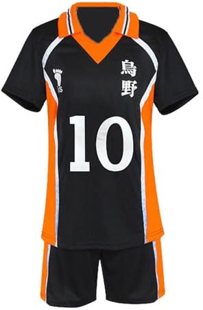 CHLOBLOM Haikyuu Karasuno High School Uniform Tobio Kageyama Anzug Shouyou Hinata Cosplay Kostüm Shirt und Shorts - - X-Large