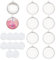 UNICRAFTALE 10 Sets 30mm Flache Runde Tablett Anhänger 304 Edelstahl Anhänger Cabochon Rohlinge Und Transparentem Glas Cabochon Für Frauen Halsketten Schmuckherstellung