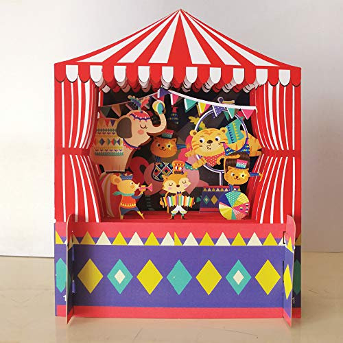 Alljoy Cards Pop-Up-Grußkarte für Kinder, Motiv: Zirkus, 3D-Pop-Up-Geburtstagskarte