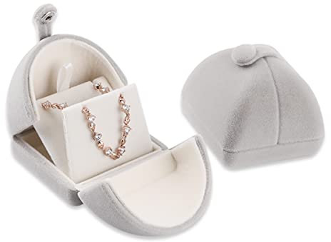 iSuperb Anhänger Halskette Kleine Aufbewahrungsbox, Flanellschmuck Geschenkverpackung Ringbox Ohrringe Boxen für Reisegeburtstag Verlobung, 6,5x6x5cm