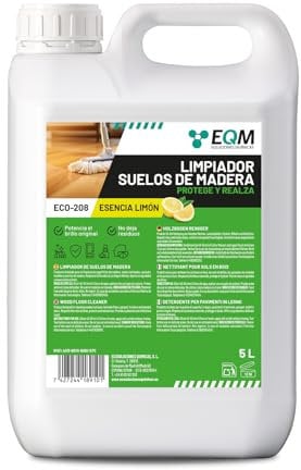 EQM - ECO-208 - Limpiador de Suelos de Madera - 5L - Limpia, Protege e Hidrata – Suelos de parquet, tarima y laminados – También válido para muebles, puertas y armarios