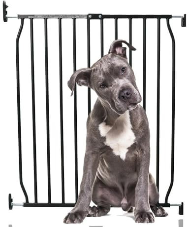 Bettacare Eco Screw Fit Pet Gate, Black, 70cm - 80cm, Screw Fitted Dog Gate, Safety Gate for Puppy
