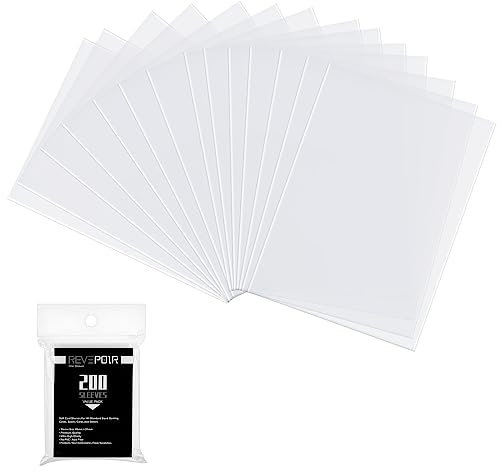 Revspoir Karten Hüllen für Game Karte,200 Stück Sammelkartenhüllen, Korrosionsschutz, Passt Perfekt zu Sportkarten, Karten Sleeves Standardgröße 66x91mm