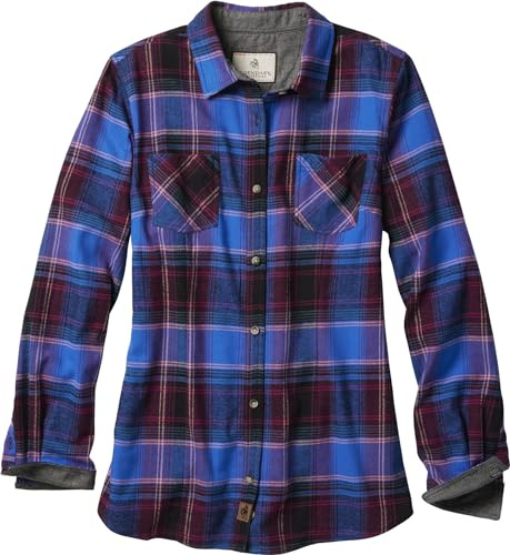 Legendary Whitetails Women's Cottage Escape Flannel Long Sleeve Solid Color Clothes, Fitted Button, Crushin’ Plaid, S