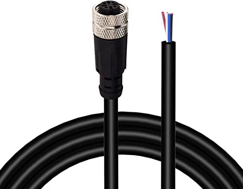 Lonlonty Kabel Stecker M12 weiblich 4-polig IP67 Wasserdicht Elektrische Kabel M12 Stecker Luftfahrt 4 Pin für industrielle Automatisierung Feldmodul Netzwerk von Geräten 2M