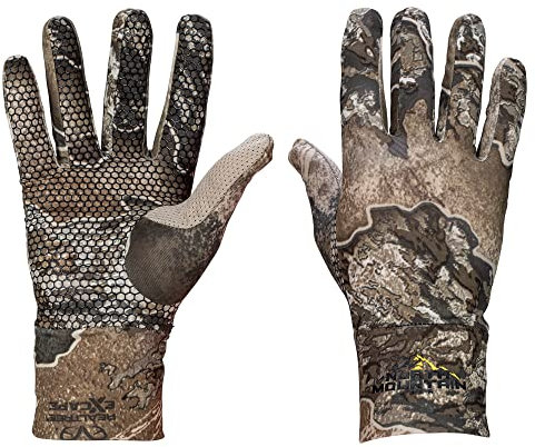 North Mountain Gear Realtree Excape Jagdhandschuhe, Stretch-Passform, leicht, Camouflage-Handschuhfutter