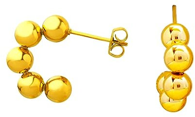 Sahallo Ohrringe Ohrstecker Creolen Gold modern Kugel Damenohrringe aus Edelstahl 18k vergoldet Modeschmuck mit Ohrringe Schmuckkästchen modisches stylisches Geschenk Ohrschmuck Damen Frauen
