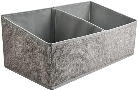 Daelesr Aufbewahrungsboxen, Schrank Organizer 50x28x21cm, Faltbare Kleidung Aufbewahrung, Faltbox mit Griff für Babykleidung, Socken, Schubladen, Kleiderschrank Grau