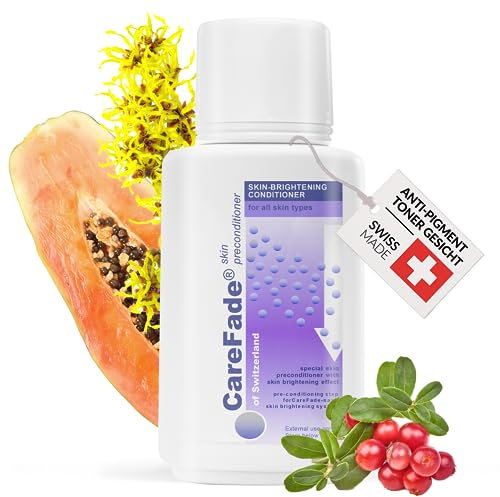 Medskina CareFade Brightening Toner Gesicht - Anti Pigmentflecken Entferner Gesicht mit Bärentrauben, Hamamelis & Papaya Extrakt - zur Pickelmale, Schwangerschafts-, Pigment- und Altersflecken, 100 ml