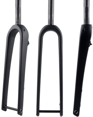 HIMALO 700C Gravel Fork Carbon Road Bike Rigid Fork 1-1/8 Straight/Tapered Front Fork Disc Brake Thru Axle 12 * 100mm (Color : Matte Black, Size : Straight)