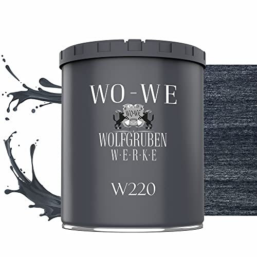 Dickschichtlasur 2in1 Holzlasur Holzschutzlasur außen und innen Ebenholz - 750ml