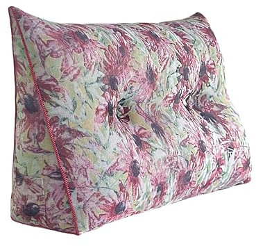 Johnear Rückenkissen Bedrucktes Lesekissen für Bett 60cm, Rückenlehne Dreieckigen Sofakissen Wandkissen Bett für Lesen Schlafzimmer Kopfenden,Der Kissenbezug ist Maschinenwaschbar