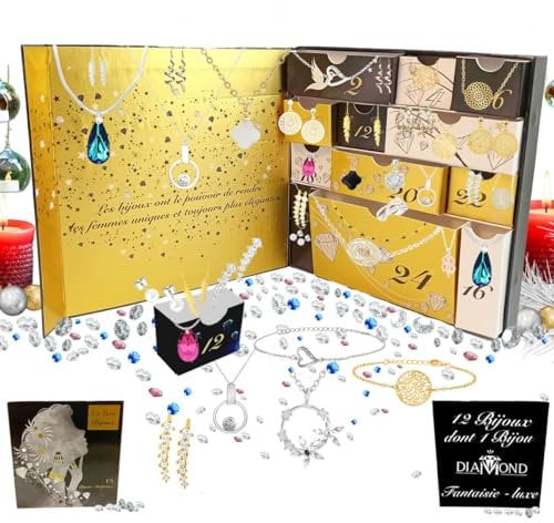 SC Crystal Adventskalender - 12 Schmuckstücke inklusive Echtschmuck DIAMANT