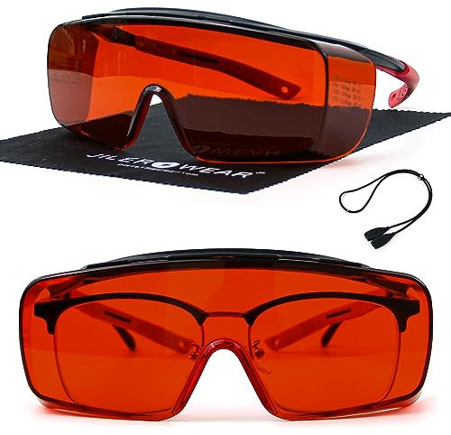 Professionelle Laserschutzbrille Wave 532+1064nm Laserschutzbrille, beständig gegen Laser 180–540&750–1100nm 445nm,532nm,1064nm Infrarotlaser,blau,grün, UV-Laserbrille(Korrektionsbrillen abdecken)