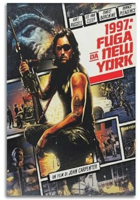 karn Escape From New York Poster, Wandkunst, Leinwand, Poster, Raumdekor, ästhetisches Poster, Druck, Dekoration, Poster, 50 x 75 cm, ungerahmt