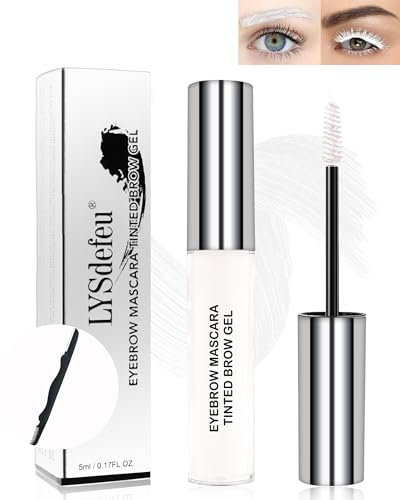 Wasserfestes Farbe Augenbrauen Gel,Lang Anhaltendes Weiß Wimperntusche,Flüssiges Getöntes Augenbrauengel Make-up Set,Colored Volumen Verlängerung Eyebrow Mascara Glue,Cosplay Show Augen Makeup-10 Weiß