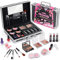 Toyssa Schminkkoffer Kinderschminke Set Mädchen, Kosmetikkoffer mit Vegane Kosmetik Lidschatten Blush Lippenstift Nagellack Make Up Pinsel, Schminkset Teenager Mädchen Geschenke 8 9 10 11 12 Jahre