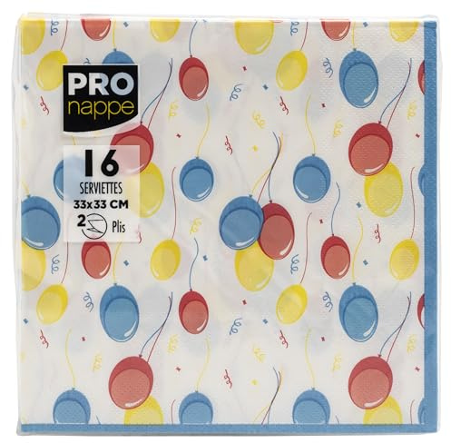 Pronappe 16 Servietten Tissue 33x33cm 2 Lagen Motiv Luftballons