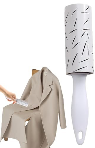Rouleau anti-peluches adhésif pour poils d'animaux - Outil pour enlever les poils d'animaux - Rouleau portable pour canapé, literie, vêtements - Avec 30 feuilles