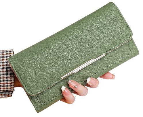 RNIEGA Geldbörse Damen Große Kapazität, Portemonnaie Damen mit RFID, Portmonee Damen Gross PU Leder, Geldbeutel Damen Tri-Fold mit vielen Fächern