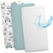 Spannbettlaken Kinderwagen Baby Spannbetttücher 3er Set: 83 x 50 cm - 2X Bettlaken + 1x wasserdichter Matratzenschoner - Babybett Zubehör für Kinderbett Beistellbett Stubenwagen