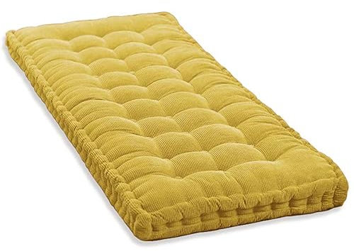 Bankauflage für Garten 10 8 cm Dickes Bankkissen für 2/3 Sitzer 100 cm/120 cm Baumwoll Bankkissen Sofa Bodensitzkissen Matratze für Haus Garten Terrassenschaukel (150 x 30 cm gelb)