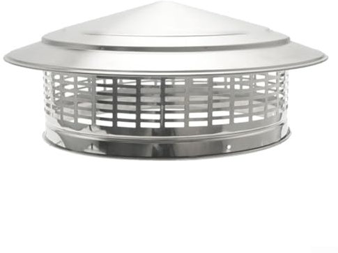 Runde Kaminhaube mit Sichtfenster, 250 mm/300 mm Kamin-Hut, Dachhaube, Metallhut, Rauchabzugskappe, Regenschutz, Abdeckung (300 mm)