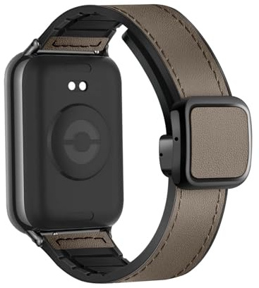 KUWAI Armbänder Kompatibel mit Xiaomi Mi Band 9 Pro Armband Leder Silikon Magnetisch Schnalle Einstellbar Sport Weich Komfort Ersatzarmband für Xiaomi Mi Band 9 Pro Uhrenarmbänder (5)