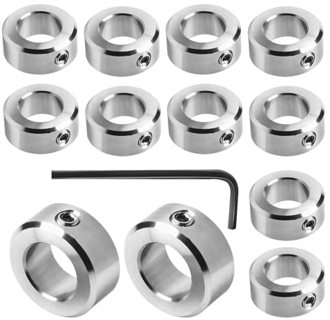 12 Stück Sicherungsring 10mm, Wellensicherungsring Mit Schraubenschlüssel | Klemmring Stellringe Tiefenanschlagringe, Tiefenanschlag für Bohrer, Bohrer Tiefenstopp