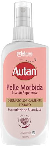 Autan Pelle Morbida Vapo, Insetto Repellente e Antizanzare comuni e Tigri, 1 confezione da 100ml, Delicato per la pelle, Beauty, Dermatologicamente Testato, Spray