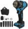 Cordless Impact Wrench for Makita 18V Batteries, 700N.m 1/2 Brushless Impact Gun, Electric Impact Wrench Power Impact Driver with 6 Sockets, 3-Mode Speed, LED Work Light (No Battery)