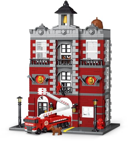 City Fire Rescue Building Set,Compatible with Lego Fire Truck Building Blocks,Birthday Gifts for Children and Adult (1823 PCS)